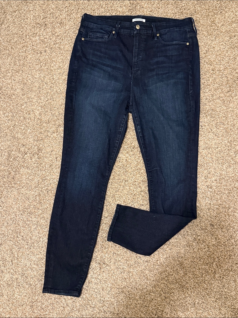 Good American Good Legs High Rise Stretch Slimming Dark Indigo Skinny Jeans